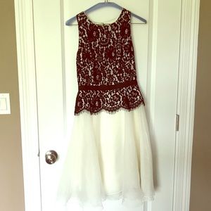 Black and white homecoming prom cocktail gown